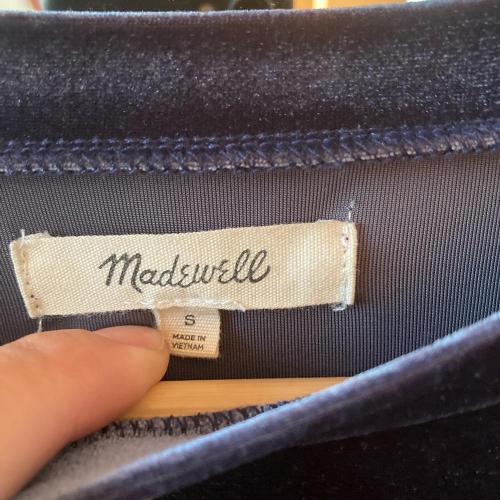 Madewell Navy Velvet Sweatshirt - Picture 4 of 6
